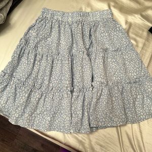 Blue mid length flowy skirt